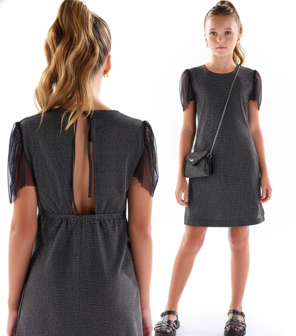 VESTIDO KIKI/MENINA ANJO MA 1 A 20 PRETO 4100055